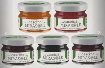 Confitures extra Cascina Mirasole, parfums assortis, pots verre